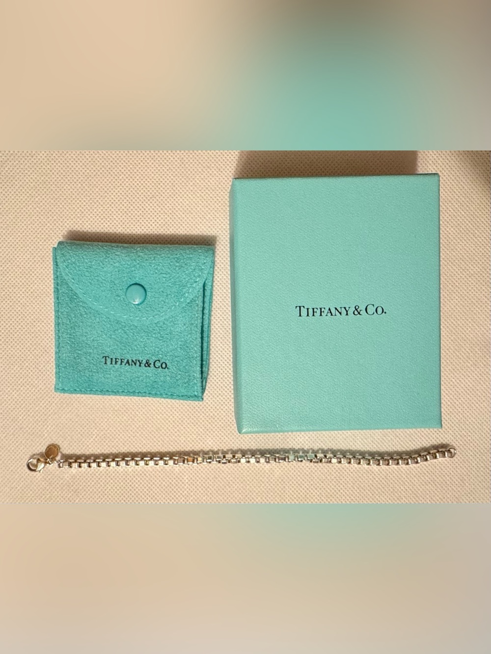 Authentic Tiffany & Co. sterling silver Venetian Link bracelet size Med 7.5
